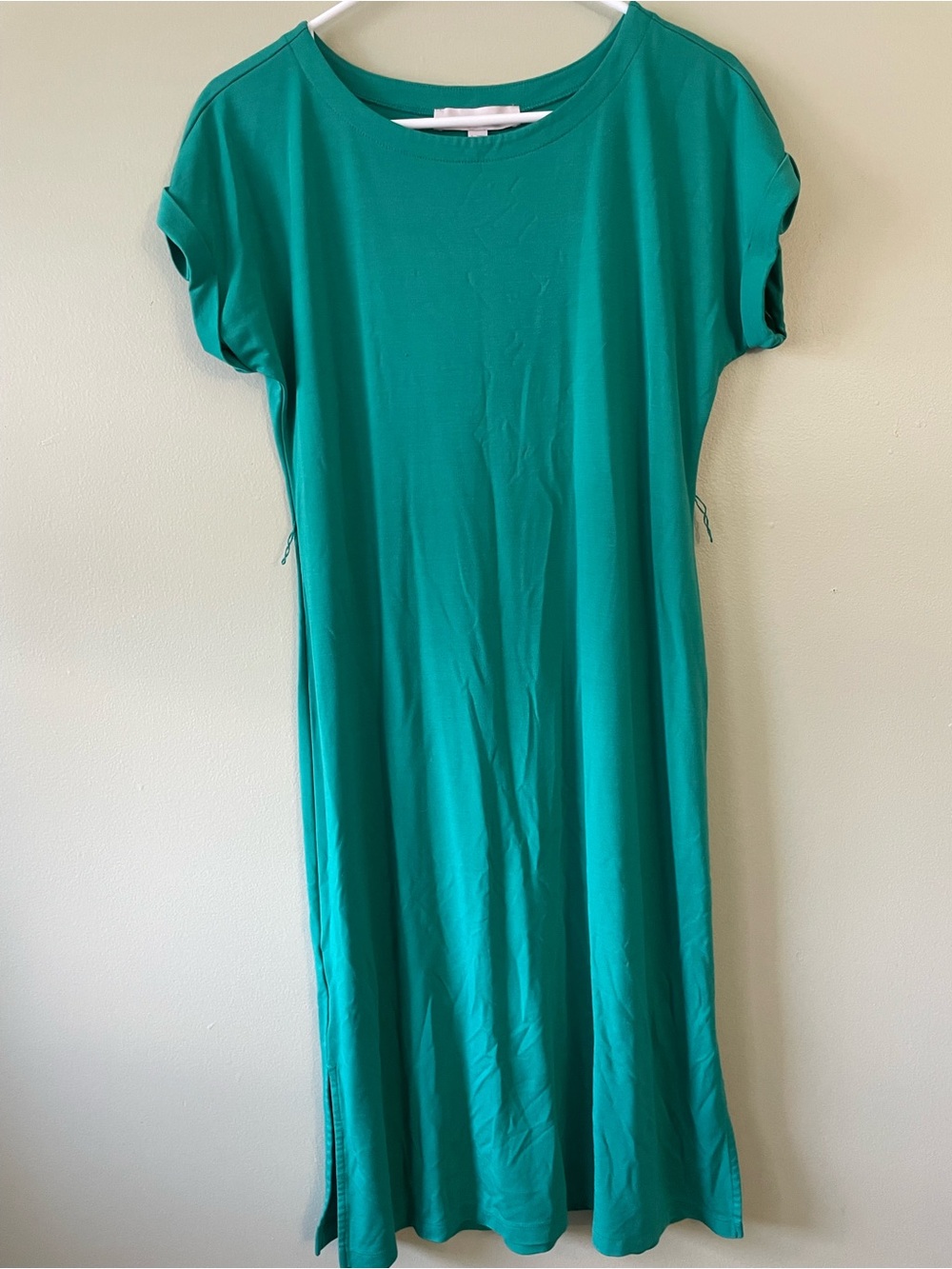 LOFT Emerald Green Short Sleeve Midi Dress